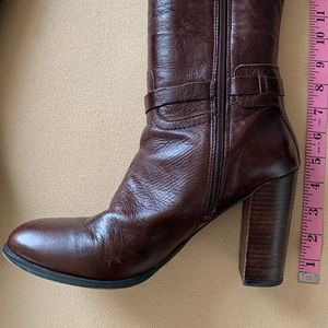 Brown leather boots. 4&1/2 inch heel. Size 11